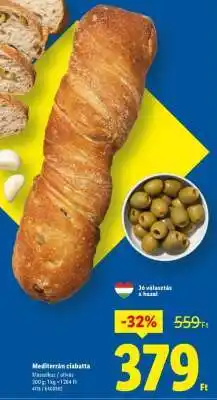 Lidl Mediterrán ciabatta ajánlat
