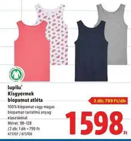 Lidl lupilu Kisgyermek biopamut atléta ajánlat