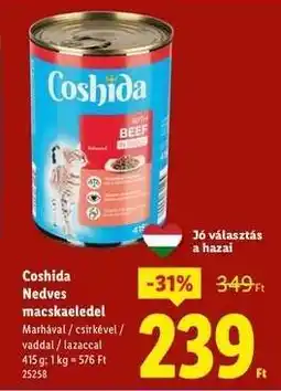Lidl Coshida Nedves macskaeledel ajánlat