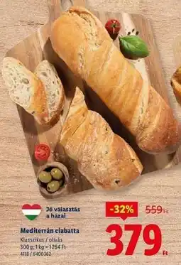 Lidl Mediterrán ciabatta ajánlat