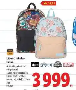 Lidl Licence iskolatáska ajánlat