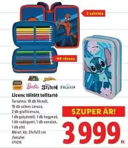 Lidl Licenc töltött tolltartó ajánlat