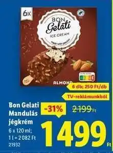 Lidl BON GELATI Mandulás jégkrém ajánlat
