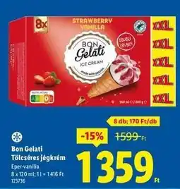 Lidl BON GELATI Tölcséres jégkrém ajánlat