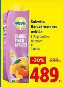 Lidl SOLEVITA Barack-narancs nektár ajánlat