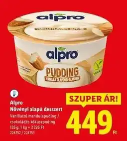 Lidl Alpro növényi alapú desszert ajánlat