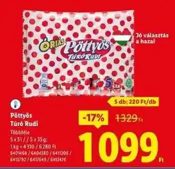 Lidl PÖTTYÖS Túró Rudi ajánlat