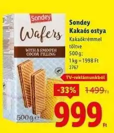 Lidl SONDEY Kakaós ostya ajánlat