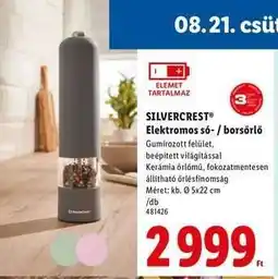 Lidl SILVERCREST Elektromos só-/borsörlő ajánlat