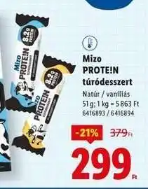 Lidl Mizo PROTE!N túródesszert ajánlat