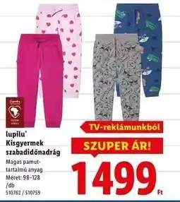 Lidl lupilu Kisgyermek szabadidőnadrág ajánlat