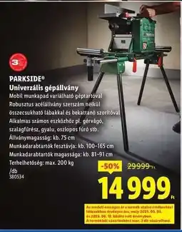 Lidl PARKSIDE Univerzális gépállvány ajánlat