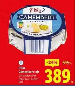 Lidl PILOS Camembert sajt ajánlat