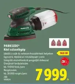 Lidl PARKSIDE Kézi csiszológép ajánlat