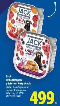 Lidl Jack Hipoallergén pástétom kutyáknak ajánlat