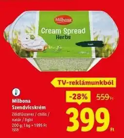 Lidl MILBONA Szendvicskrém ajánlat