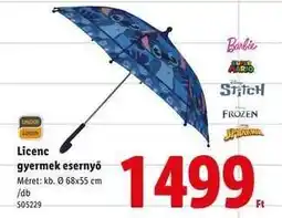 Lidl Licenc gyermek esernyő ajánlat