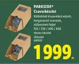 Lidl PARKSIDE Csavarkészlet ajánlat