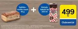 Tesco Tejfölös-sonkás snack + Pöttyös kakaós tej ajánlat