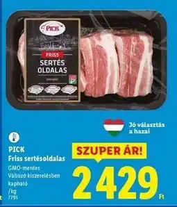 Lidl PICK Friss sertésoldalas ajánlat