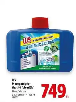 Lidl W5 Mosogatógép-tisztító folyadék ajánlat