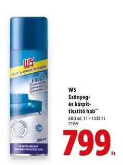 Lidl W5 Szőnyeg- és kárpittisztító hab ajánlat