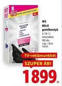 Lidl W5 Nitril gumikesztyű ajánlat