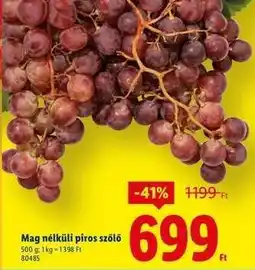 Lidl Mag nélküli piros szőlő ajánlat