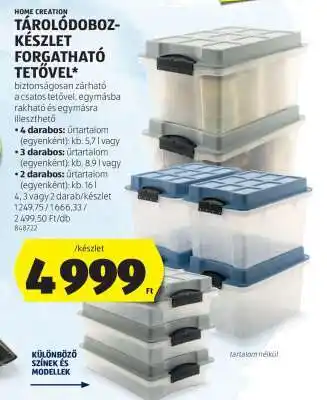 ALDI Tárolódoboz-készlet forgatható tetővel ajánlat