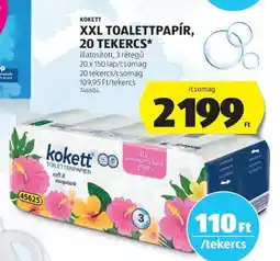 ALDI Kokett XXL Toalettpapír, 20 Tekercs ajánlat