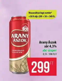 Coop Arany Ászok sör 4,3% ajánlat