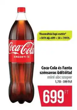 Coop Coca Cola és Fanta szénsavas üdítőital ajánlat
