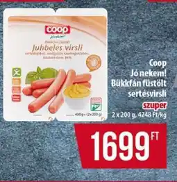 Coop Coop Jó nekem! bükkfán füstölt sertésvirsli ajánlat
