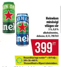 Coop Heineken minőségi világos sör ajánlat