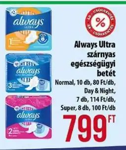 Coop Always Ultra szárnyas egészségügyi betét ajánlat