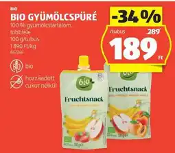 ALDI Bio gyümölcspüré ajánlat