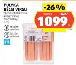 ALDI Pulyka Bécsi Virsli ajánlat
