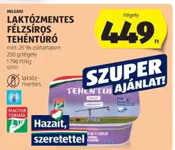 ALDI MILSANI Laktózmentes Félzsíros Tehéntúró ajánlat