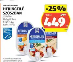 ALDI ALMARE SEAFOOD HERINGFILÉ SZÓSZBAN ajánlat