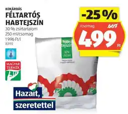 ALDI Kokárdás Féltartós Habtejszín ajánlat