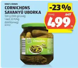 ALDI KING'S CROWN CORNICHONS SAVANYÚ UBORKA ajánlat