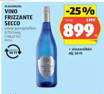 ALDI VINO FRIZZANTE SECCO ajánlat