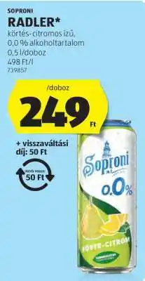 ALDI Soproni Radler ajánlat