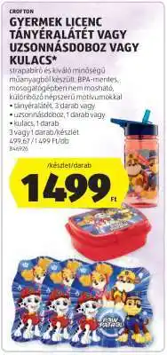 ALDI GYERMEK LICENC TÁNYÉRALÁTÉT VAGY UZSONNÁSDOBOZ VAGY KULACS ajánlat