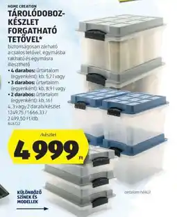 ALDI Tárolódoboz-készlet forgatható tetővel ajánlat