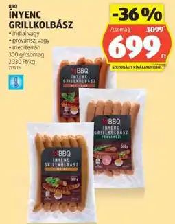 ALDI BBQ Ínyenc Grillkolbász ajánlat