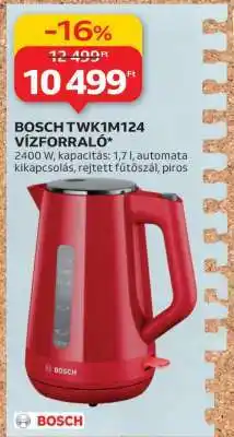 Auchan BOSCH TWK1M124 VÍZFORRALÓ ajánlat