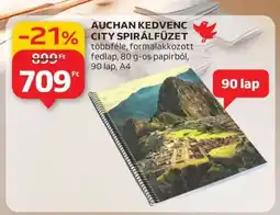 Auchan AUCHAN KEDVENC CITY SPIRÁLFÜZET ajánlat
