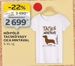 Auchan NŐI PÓLÓ TACSKÓ VAGY CICA MINTÁVAL ajánlat