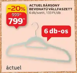 Auchan ACTUEL bársony bevonatú vállfaszett ajánlat